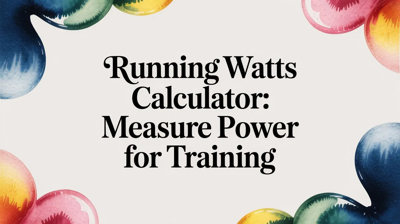 Running Watts Calculator: Estimate Power for Training
